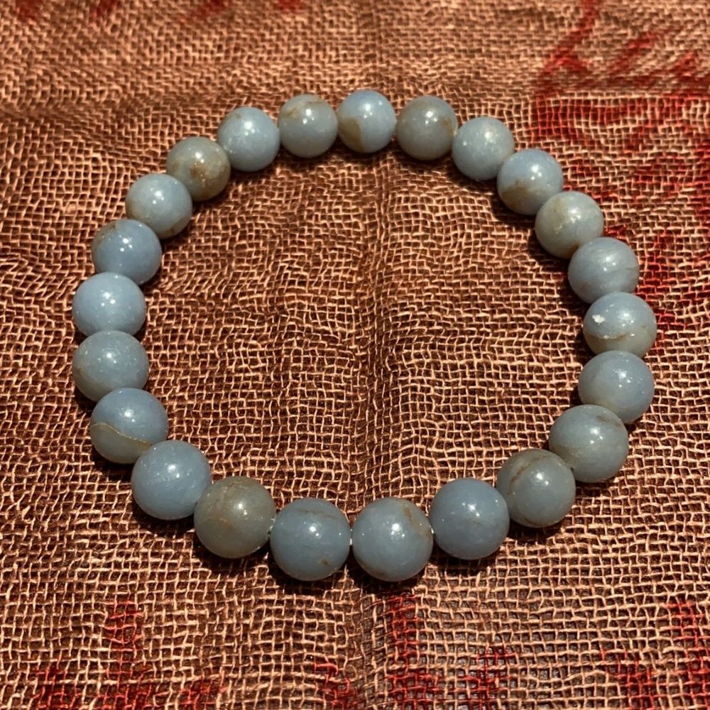 8MM Angelite Bead Bracelet